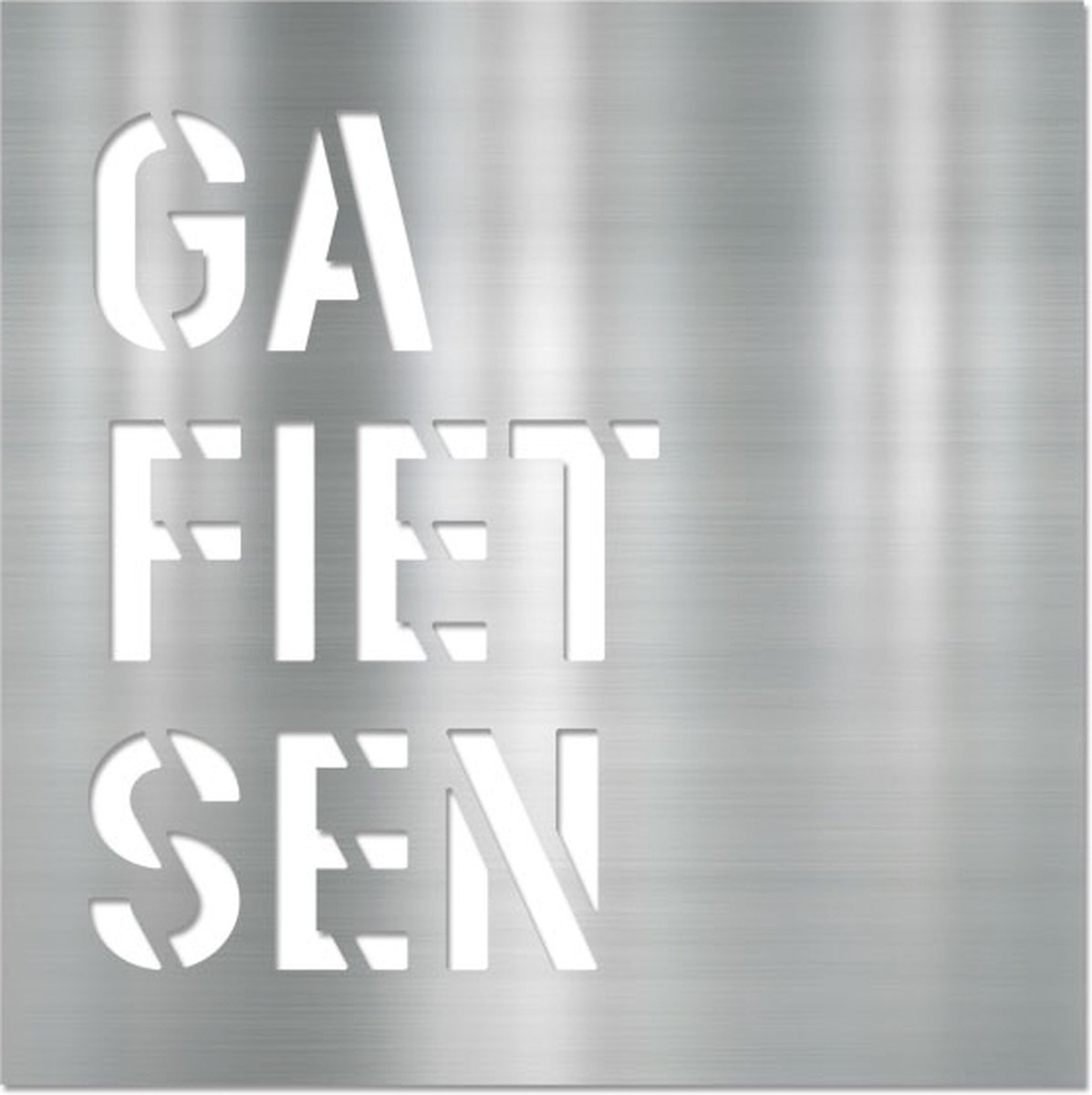 Letterschilderij - Ga fietsen Metal | Woonaccessoire Aluminium paneel met freesletters | 70x70cm | Dibond | Uniek | Modern | Vierkant | Kantoor | Woonkamer | Slaapkamer | Voor binnen en buiten..