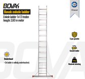 Bovak enkele ladder- rechte ladder 1x13 treden - stabilisatiebalk - Werkhoogte 4,15 meter - Aluminium - TÜV Keurmerk