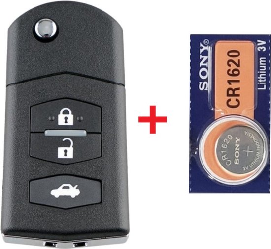 paraplu aan de andere kant, Oppervlakte Autosleutel 3 knoppen klapsleutel met batterij Sony 1620 geschikt voor Mazda  sleutel /... | bol.com