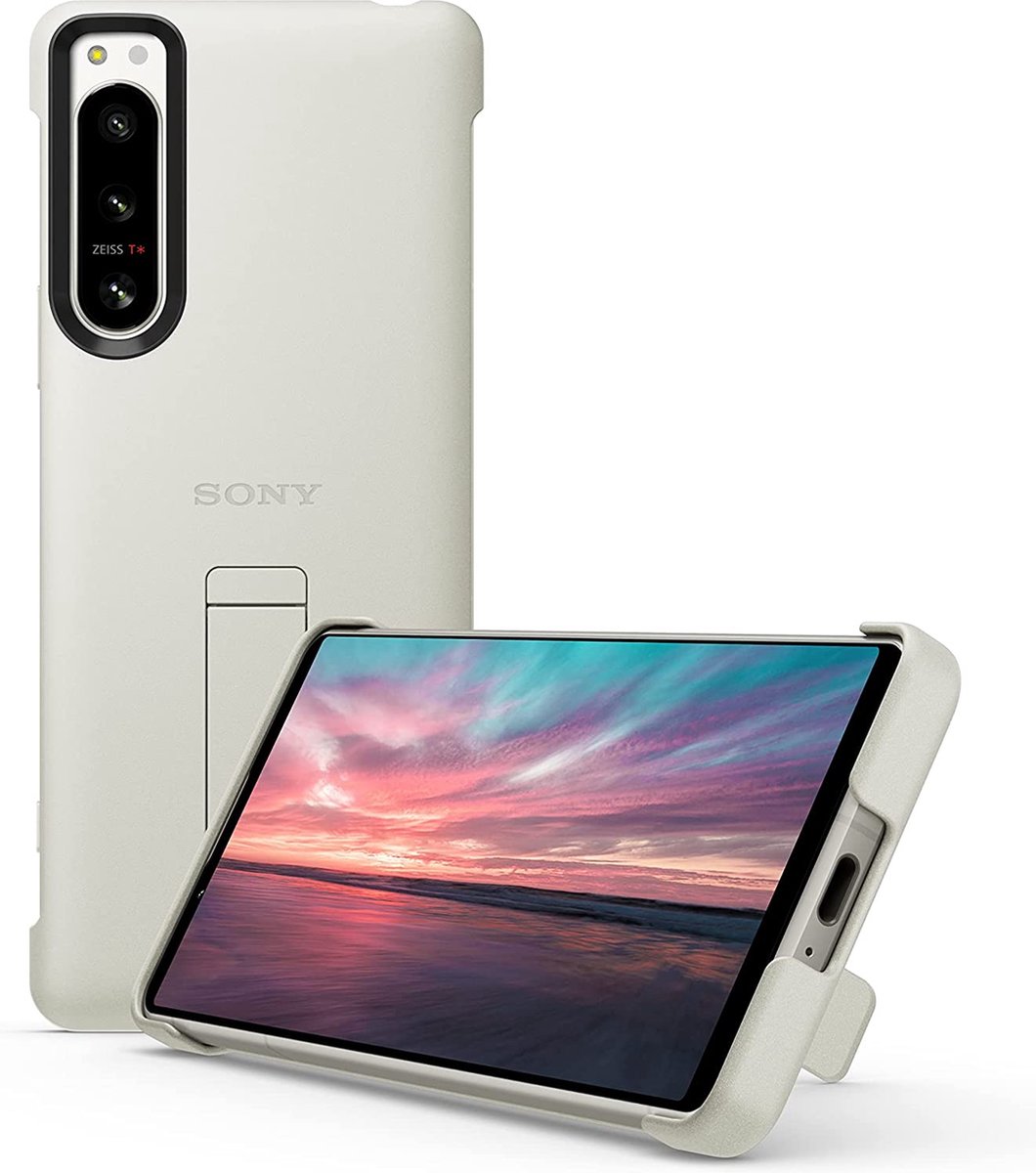Sony Xperia 5 IV Stand Cover Telefoonhoesje - Beige