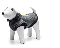 Beeztees Safety Gear Allia – Hondenjas – Reflecterend – Grijs – 52 cm - met capuchon 2 in 1 jas