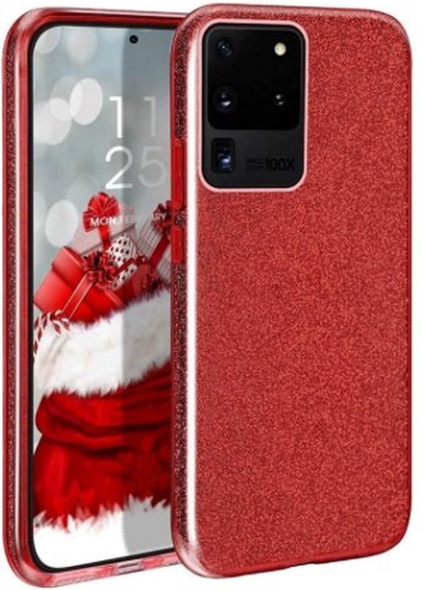 Samsung M31s Siliconen Glitter Hoesje Rood