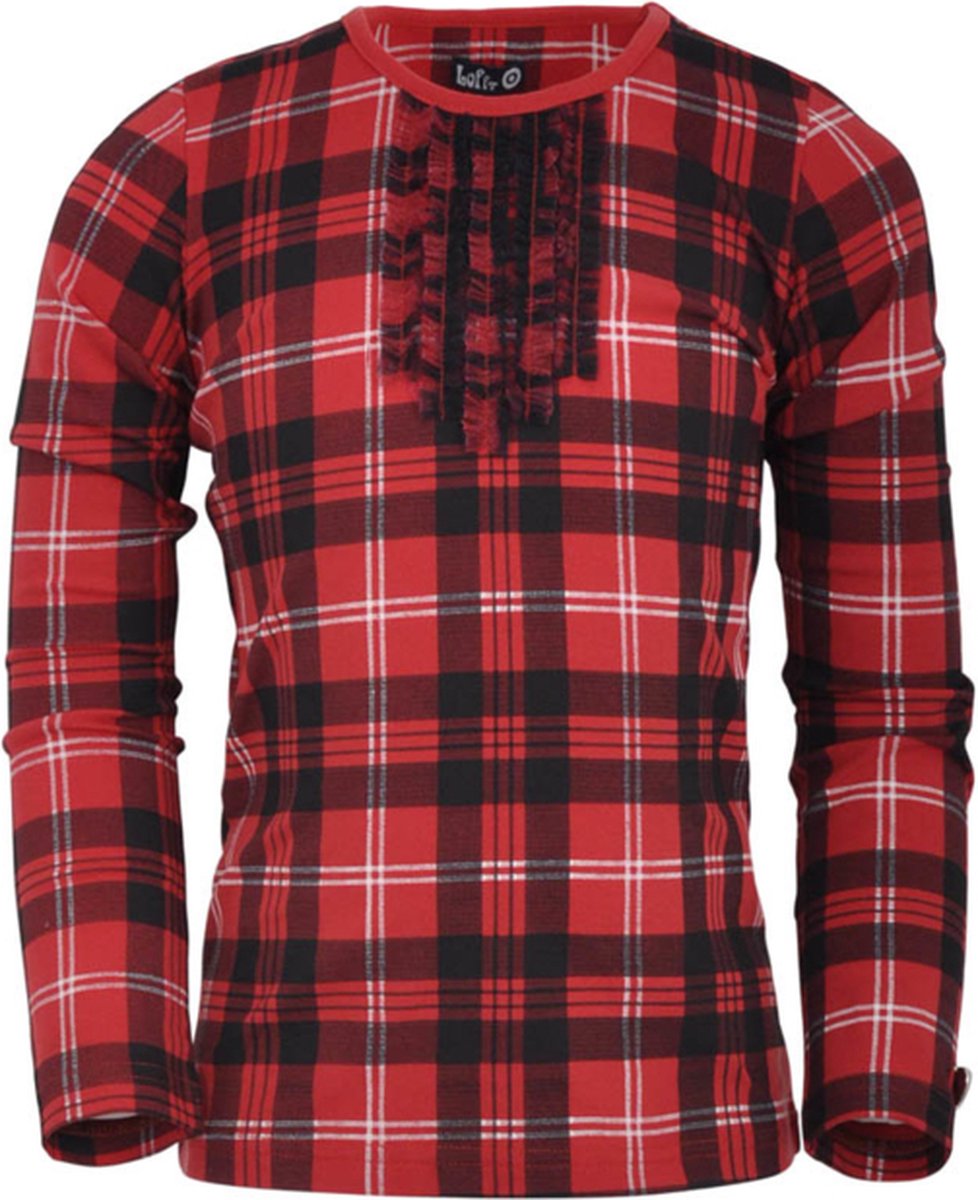 LoFff-Girls Longsleeve Check Jasmijn-Black