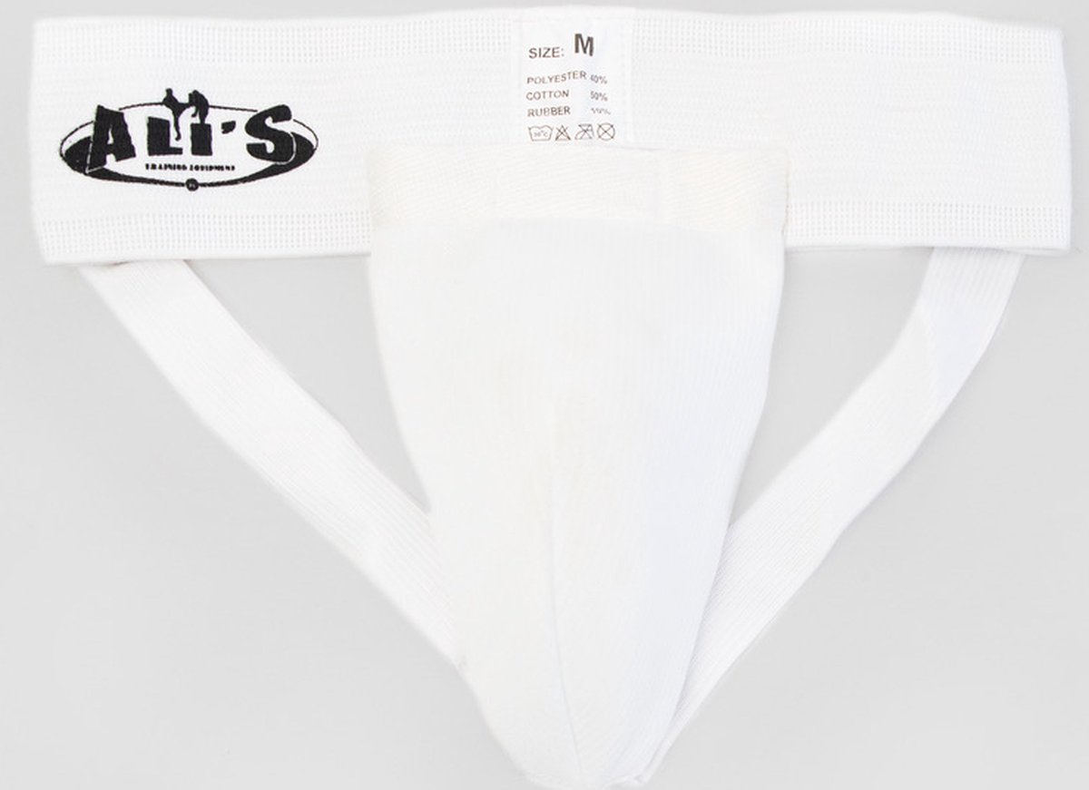 Ali's Fightgear Kruisbeschermer voor optimale bescherming - Wit - Maat XL - Kruisbeschermer - maat L - Tok - Toque - Kruisbeschermer heren - Kruisbeschermer kinderen - Kruisbeschermers