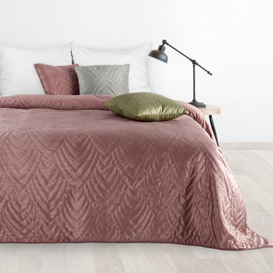 Oneiro’s luxe LUIZ /type 6/ Beddensprei Roze - 220x240 cm – bedsprei 2 persoons - roze – beddengoed – slaapkamer – spreien – dekens – wonen – slapen