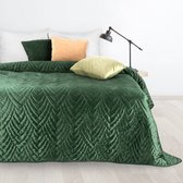 Oneiro’s luxe LUIZ /type 6/ Beddensprei Donkergroen - 220x240 cm – bedsprei 2 persoons - donkergroen – beddengoed – slaapkamer – spreien – dekens – wonen – slapen