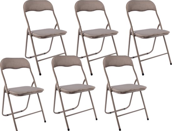6x chaises pliantes avec hauteur d'assise de 43 cm Chaise pliante assise et  dossier en... | bol.com