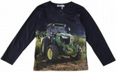 S&c Trekker / tractor shirt - John Deere - Lange mouw - Donkerblauw - H260 - Maat 134/140