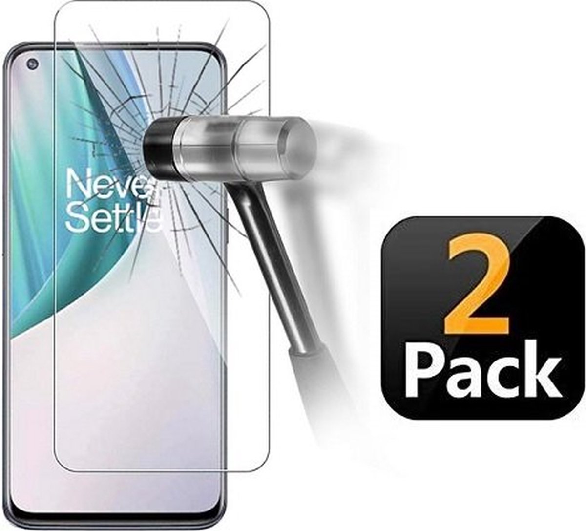 OnePlus Nord N10 5G Screenprotector Beschermglas 2x