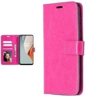 OnePlus Nord N100 Hoesje Met Pasjeshouder Bookcase Roze