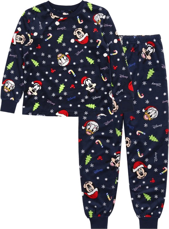 DISNEY Mickey Mouse - Kerstpyjama voor kinderen, velours, marineblauw / 104