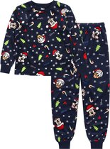 DISNEY Mickey Mouse - Kerstpyjama voor kinderen, velours, marineblauw / 92