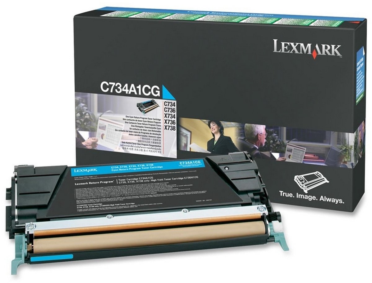 Lexmark 0C734A1CG - Tonercartridge Cyaan