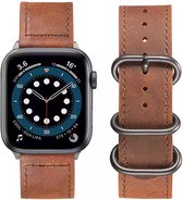 Fungus - Smartwatch bandje - Geschikt voor Apple Watch 42 / 44 / 45 / 49 mm - Series 1 2 3 4 5 6 7 8 9 SE Ultra iWatch - PU leer - Lichtbruin