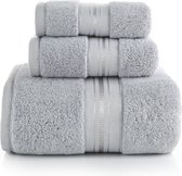 Luxe handdoeken – 3-delige set handdoek - hotelkwaliteit - grijs - 33 x 74 - 70 x 140 cm - 100 x 180 cm -  badlaken - strandlaken - zachte kwaliteit - gastendoek - handdoek