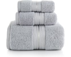 Luxe handdoeken – 3-delige set handdoek - hotelkwaliteit - grijs - 33 x 74 - 70 x 140 cm - 100 x 180 cm - badlaken - strandlaken - zachte kwaliteit - gastendoek - handdoek
