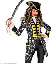Widmann - Piraat & Viking Kostuum - Plaag Van De Zee Piraat Vrouw - Zwart / Wit - XL - Carnavalskleding - Verkleedkleding