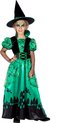 Wilbers & Wilbers - Heks & Spider Lady & Voodoo & Duistere Religie Kostuum - Green Witch Spookhuis Heks - Meisje - Blauw, Zwart - Maat 140 - Halloween - Verkleedkleding