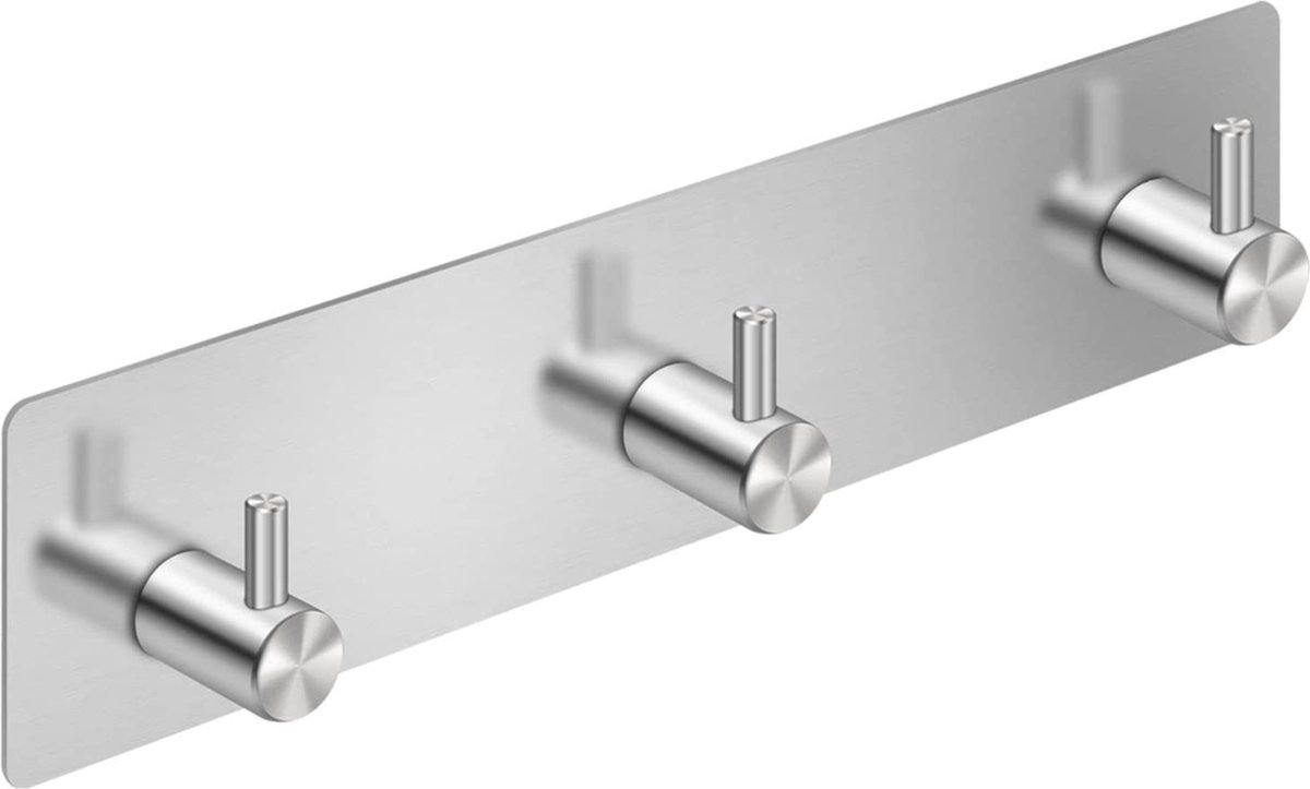 Igoods Handdoekhaakjes Zelfklevend - Badkamer & keuken - Handdoekhouder Zilver | 3 in 1