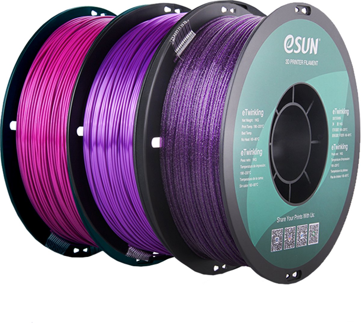 eSun Filamenten bundel PLA - Purple Rain