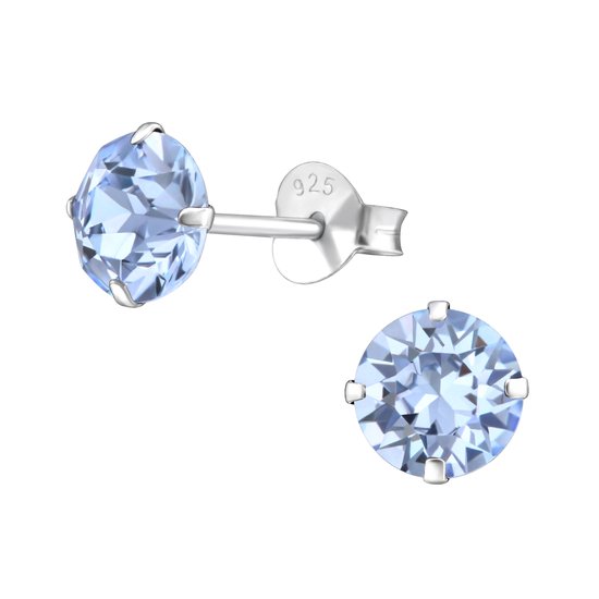Boucles d'oreilles Montebello Edona Blue - Argent 925 - Swarovski® - Ø6mm