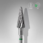 Staleks Carbide nail drill bit, “cone” green, head diameter 6 mm / working part 14 mm