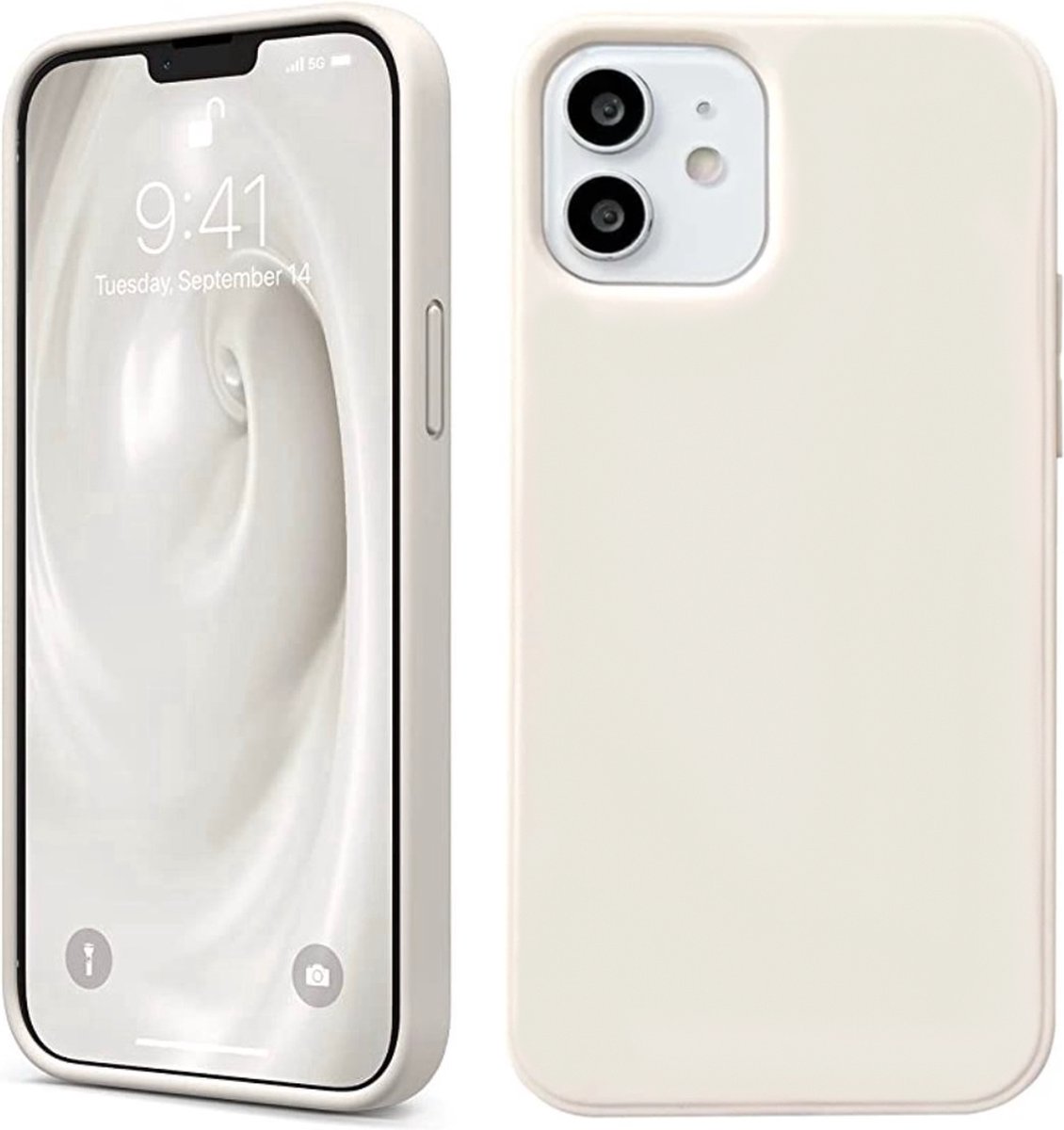Innerlight® Siliconen Hoesje geschikt voor iPhone 7 / 8 / SE 2020 - Creme Wit - Siliconen Backcover - Siliconen hoes