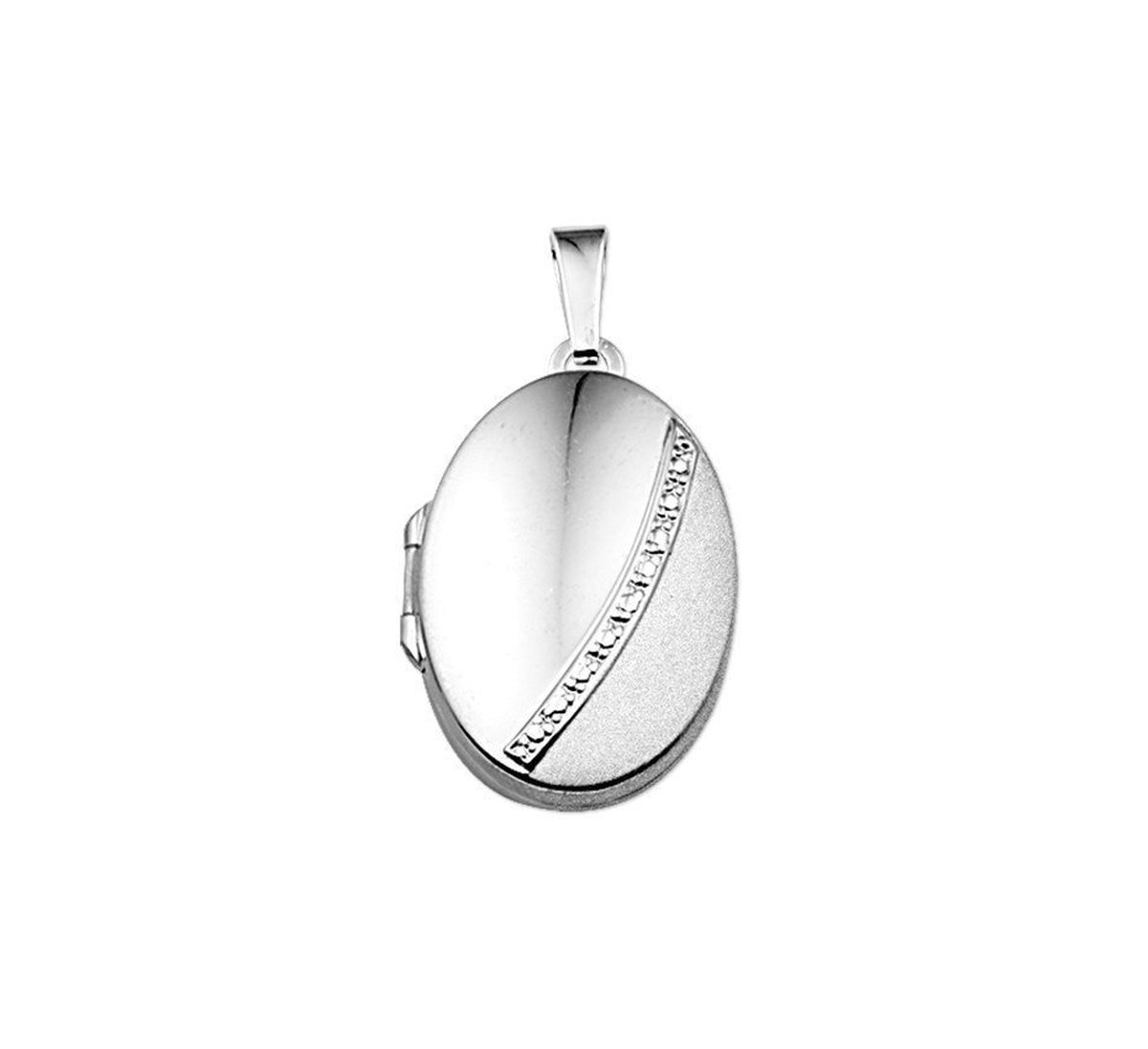 Zilver Gerhodineerde Medaillon poli/mat 1329963