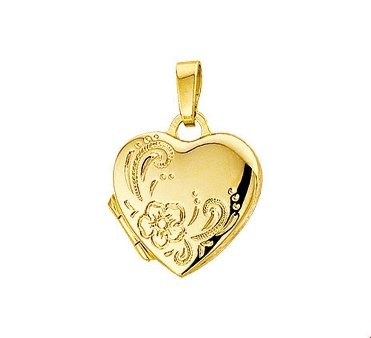 medaillon hart gravure 14K geelgoud 4005922