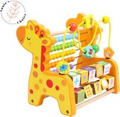 Annie´s Choice - Gigi de Giraffe - 3 in 1 Houten Telraam - Activiteiten Kubus - Duurzaam - Multifunctioneel - Montessori Speelgoed