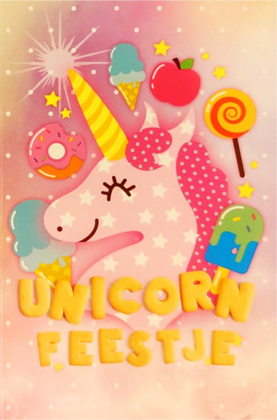 Uitnodigingskaarten - Eenhoorn - Unicorn feestje - 6st.