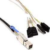 BeMatik - MiniSAS-HD SFF8644 naar SATA 7pin 1m kabel