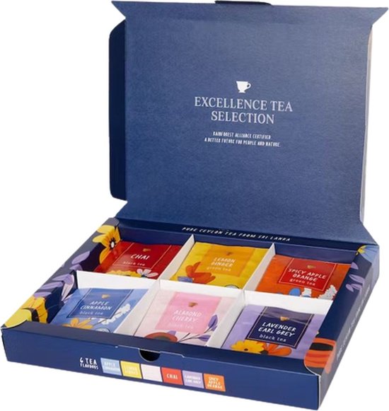Thee gift box - Excellence tea selection - 24 Zakjes - 6 Smaken - Thee box  - Thee doos... | bol.com