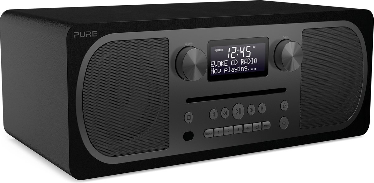 Pure Evoke CD6 Stereo CD Speler, DAB+, FM Radio en Bluetooth Zwart