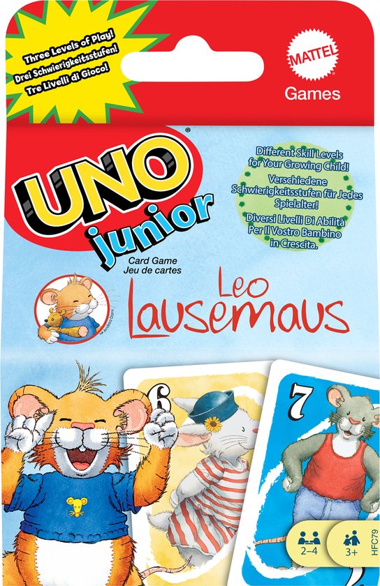 Uno Junior - Leo Lausemaus - Kaartspel 9x14 cm