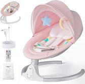 Elektrisch Wipstoel - Baby Schommelstoel - Elektrische Babyschommel - Babyswing - Wipstoeltjes voor Baby met Muggennet - Roze