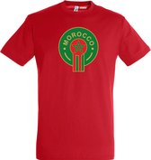 T-shirt Embleem Marokko Groot | Rood Marokko Shirt | WK 2022 Voetbal | Morocco Supporter | Rood | maat XXL