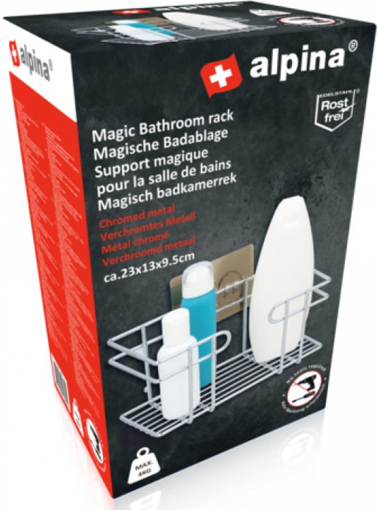 alpina Badregal mit 4 Ablagen - Badezimmerschrank auf Bambus - Badezimmer Regal für Badezimmer, Küchen und Schlafzimmer - 32 X 33 X 108,5 cm - für Handtücher und Toilettenartikel - Holzregal