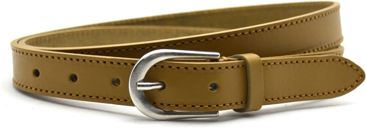 2,5cm smalle taupe riem - smalle riemen - taupe - 100% nerfleer - maat 95 totale lengte 110 cm