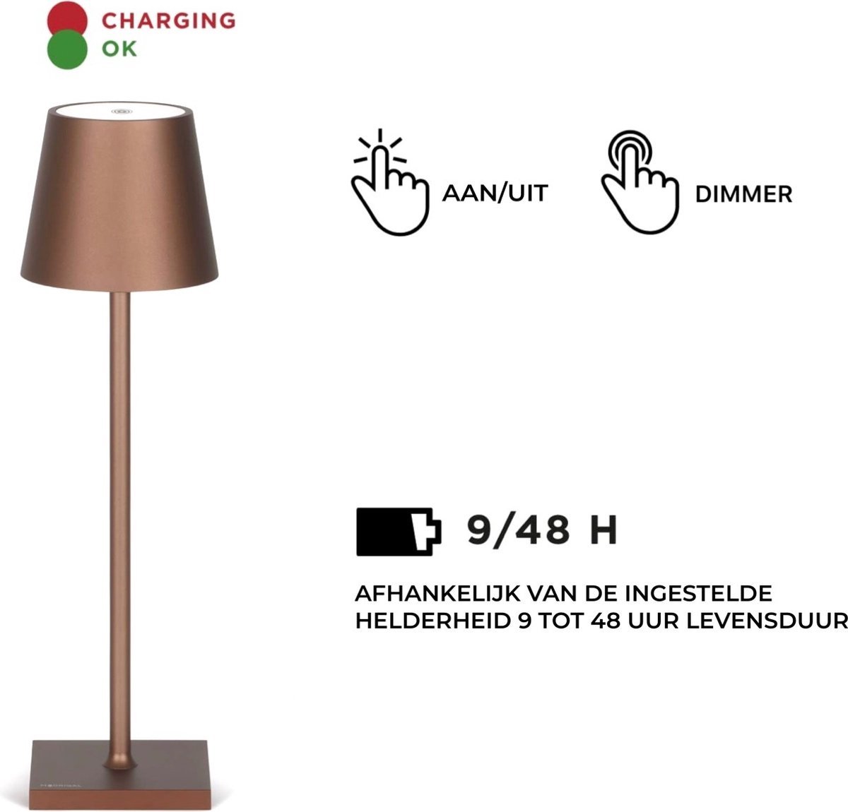 LED Tafellamp met draadloos opladen VARIO LED/5W/230V 3000-6000K zwart