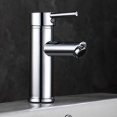 GAVAER wastafelarmatuur, waterkraan badkamer moderne stijl prachtig design, keramische ventiel, koud en warm water, verchroomd messing E-7092 chroom.