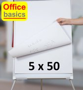 5 x Papier pour Flipover (tableau de conférence) Office Basics - 50 feuilles - 65 x 100 cm - vierge