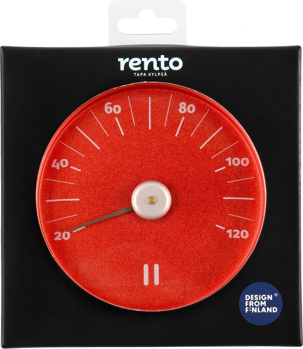 Goedkoopste Rento Sauna Thermometer Aluminium rond rood