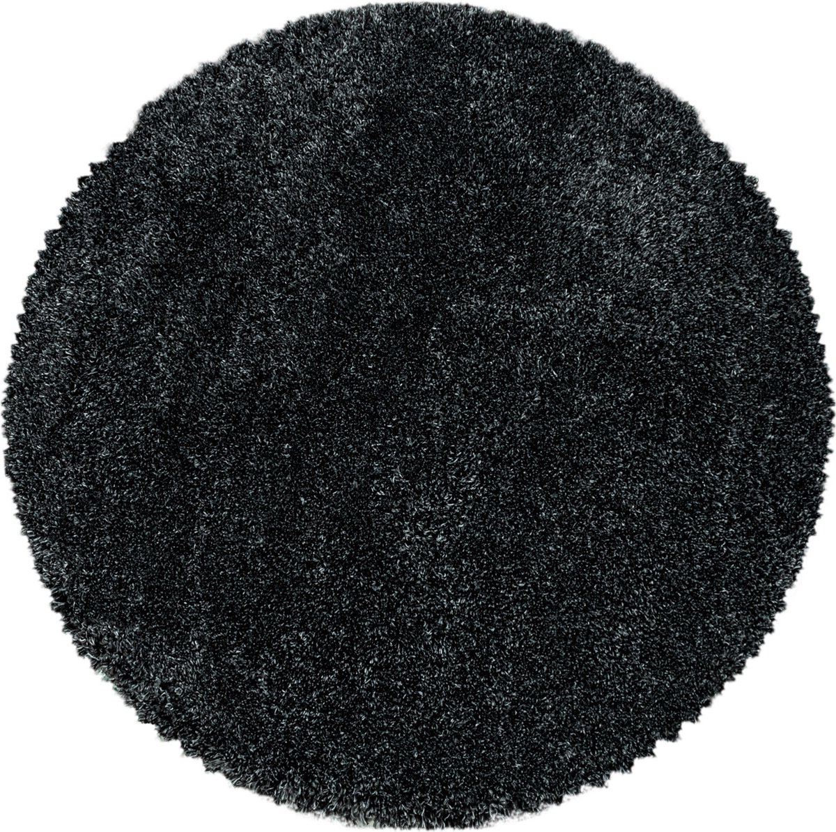 Fluffy Vloerkleed – Antraciet – Hoogpolig & Extra Zacht – 160 cm rond