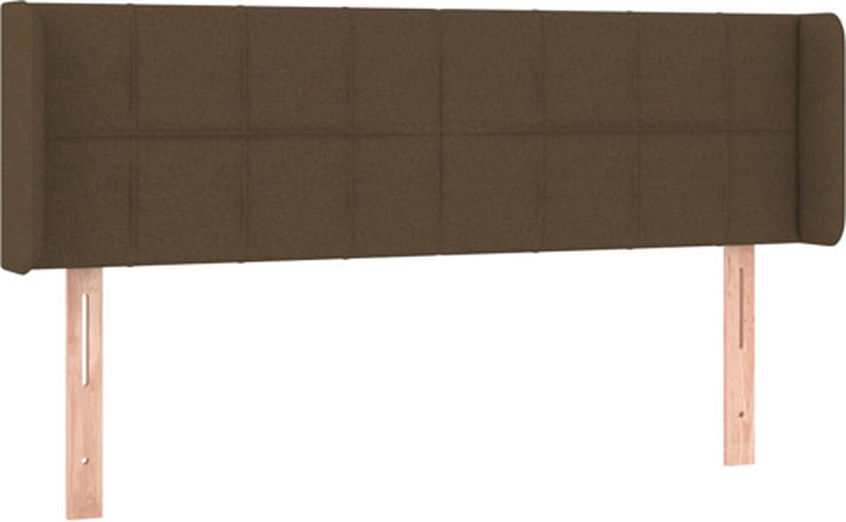 vidaXL - Hoofdbord - met - randen - 147x16x78/88 - cm - stof - donkerbruin