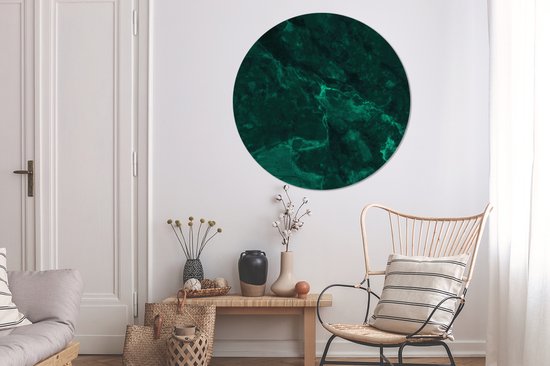 WallCircle - Cercle mural - Cercle mural - Marbre - Citron vert - Structure - Aspect marbre - Aluminium - Dibond - ⌀ 120 cm - Intérieur et extérieur XXL