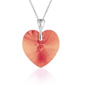 Montebello Ketting Mila HZ105 - Swarovski® Hart - 925 Zilver Gerhod. - Ø18mm - 45cm