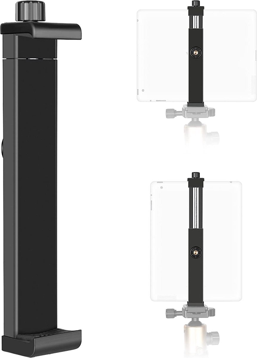 Neewer® - iPad Tablet Tripod Mount Adapter Houder - 6.3-9.25 inch Verstelbare Klem Geschikt voor iPad Mini iPad 2/3/4 - iPad Air/Air2 - iPad Pro Microsoft Surface en Samsung Tab 7.0 Serie
