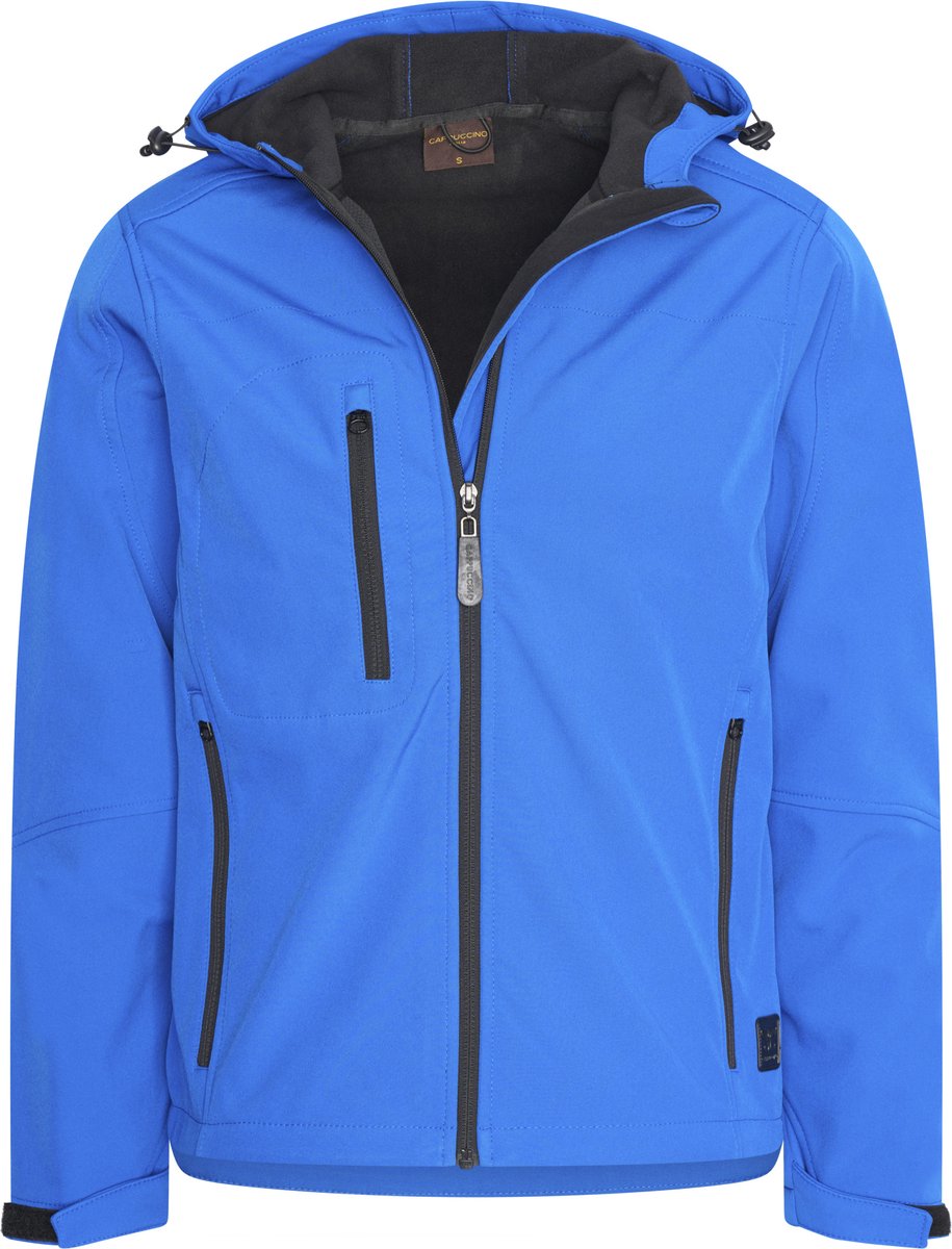 Cappuccino Italia Heren Outdoorjas Softshell Hooded Jacket Blauw