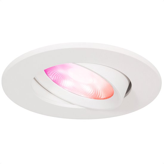 Gologi Slimme Inbouwspots - Smart LED Downlight Dimbaar - Kantelbaar - RGB+CCT Licht - Gu10 LED Lamp